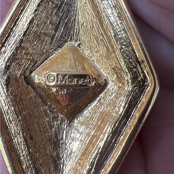 Vintage Monet Diamond Shape Pendant with AB beads and rhinestones - Picture 14 of 14